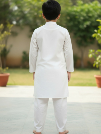 Light Cream Boys Kurta Trousers